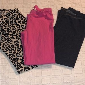 3 pairs girls size 7 leggings